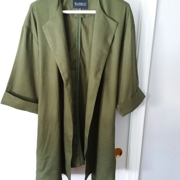 Eloquii Long Tie Waist Jacket - Picture 3 of 5